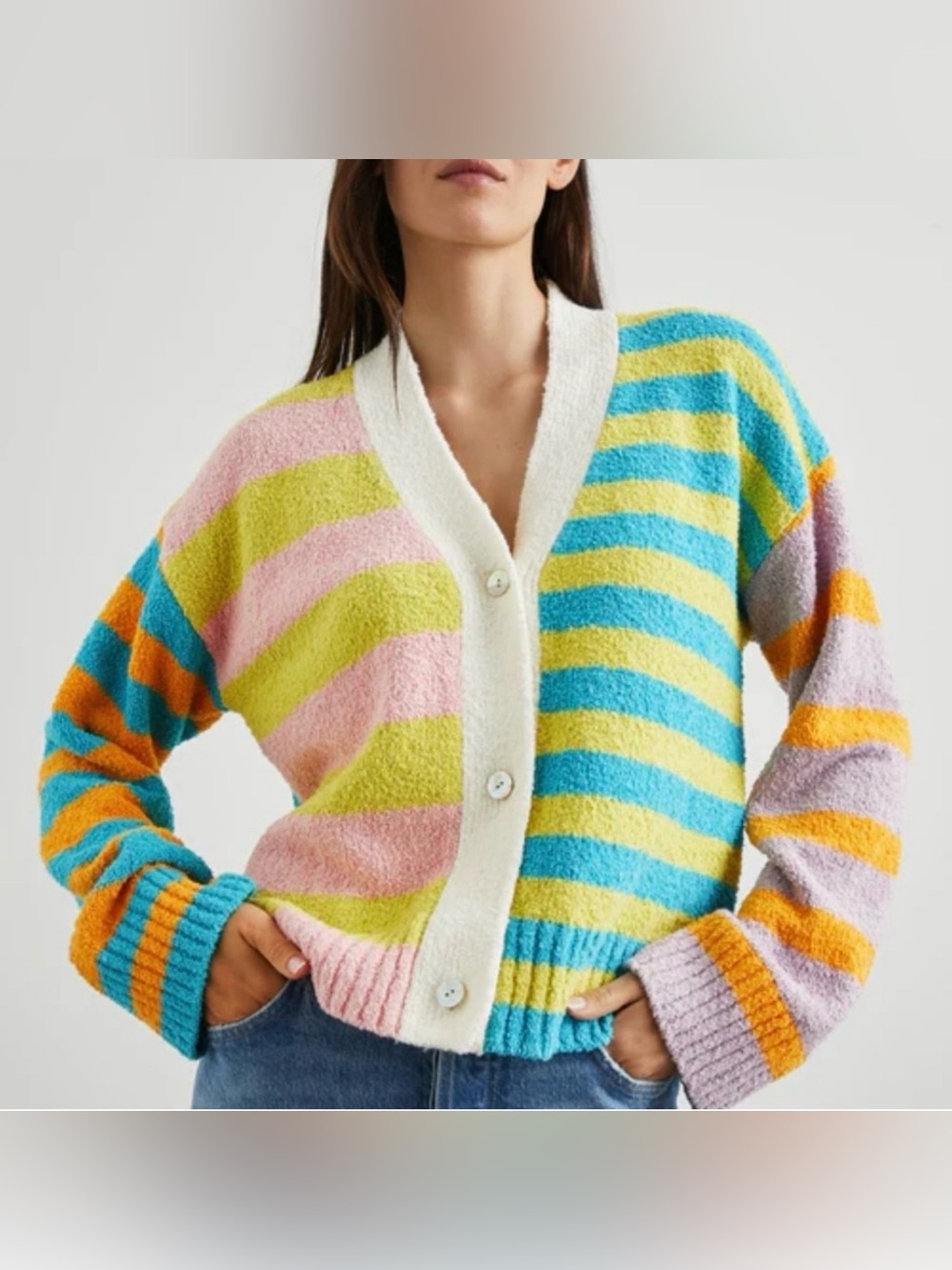 Rails Geneva Striped Cardigan Size Small In Mixed Stripe